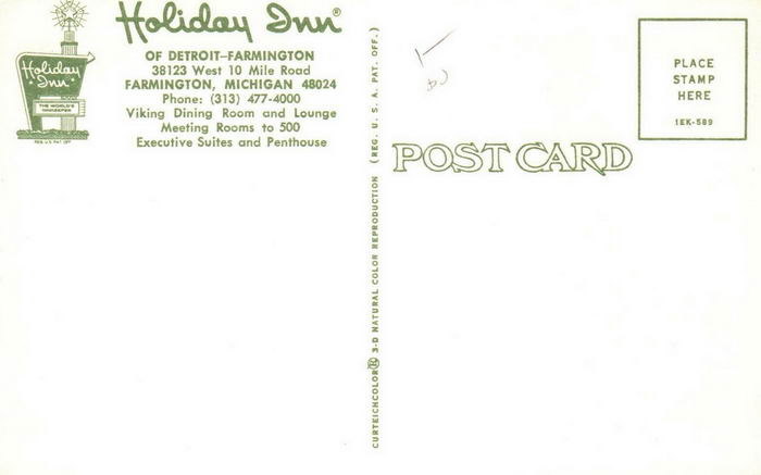 Holiday Inn - Farmington - Old Postcard
